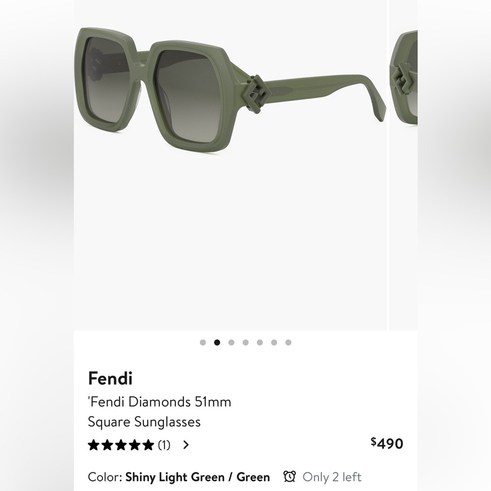 Fendi Green Oversized Sunglasses with Matte Finish